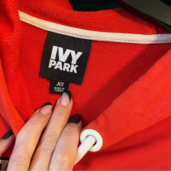 Addias Ivy Park red cropped hoodie sweater XS - Picture 3 of 4